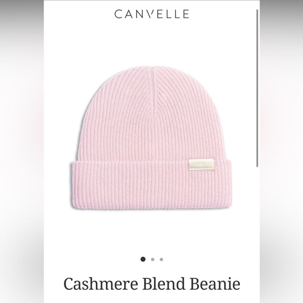 Canvelle cashmere blend beanie pink